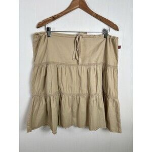 Vintage XCVI Women's Size XL Cotton Tiered Drawstring Mini Skirt USA - EUC